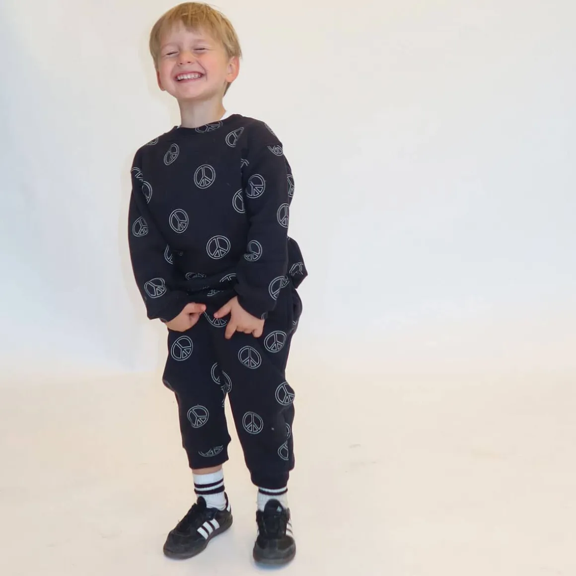 All Over Peace Sign Oversized Jogger