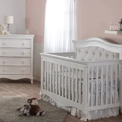 Diamante Forever Crib with Beige Fabric Panel