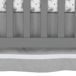 Grey Shirred Crib Skirt