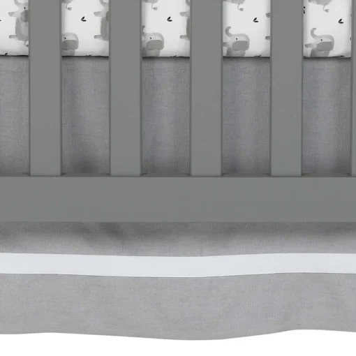 Grey Shirred Crib Skirt