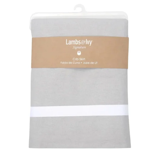 Grey Shirred Crib Skirt