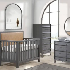 Kyoto 5-in-1 Convertible Crib with Tufted Panel