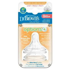 Level 1 Wide Neck Silicone Nipple (2 Pack)