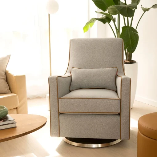 Luca Glider - Wool Fabric with Swivel Base