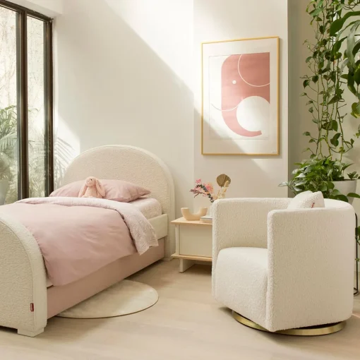 Mitchell Swivel Chair - Faux Sheepskin