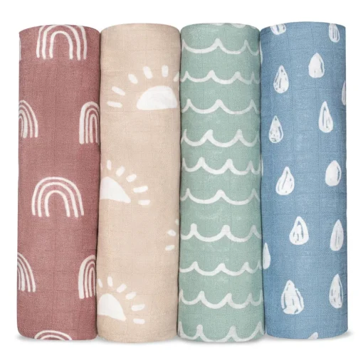 Muslin Swaddle Blankets (4 Pack)