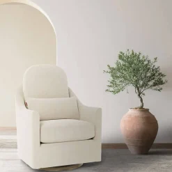 Nessa Glider - Fabric with Espresso Base