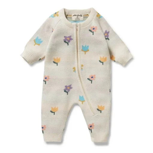 Organic Knitted Jacquard Growsuit