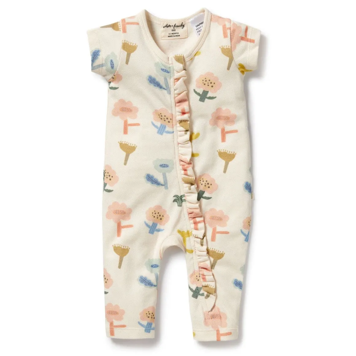 Organic Ruffle Zipsuit