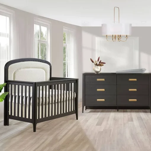 Palo 5-in-1 Crib with Beige Boucle Upholstered Panell