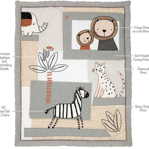 Patchwork Jungle 4 Piece Crib Set