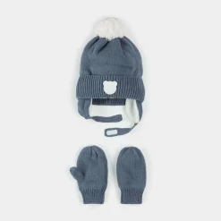 Pom Pom Hat & Mitten Set