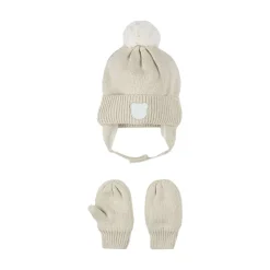 Pom Pom Hat & Mitten Set