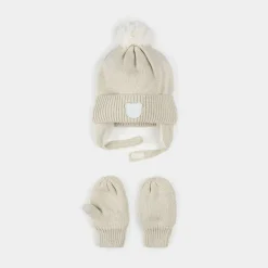 Pom Pom Hat & Mitten Set