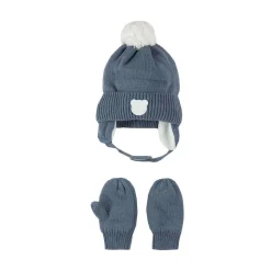 Pom Pom Hat & Mitten Set