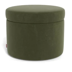 Round Storage Ottoman - Fabric