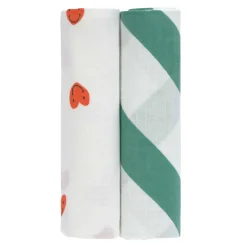 Swaddle & Burp Blanket (120x120cm) 2 Pack