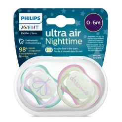 Ultra Air Night Pacifier 0-6M (2 Pack)