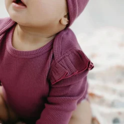 Waffle Ruffle Long Sleeve Bodysuit