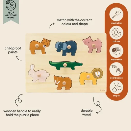 Wooden Animal Puzzle (7 Pieces)