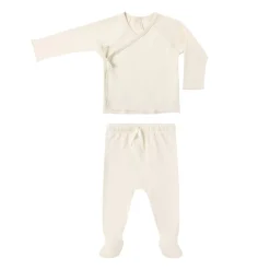 Wrap Top + Footed Pant Set