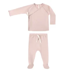 Wrap Top + Footed Pant Set