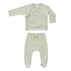 Wrap Top + Footed Pant Set