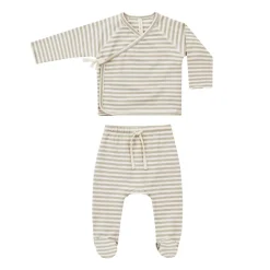 Wrap Top + Footed Pant Set