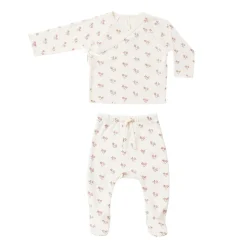 Wrap Top + Footed Pant Set