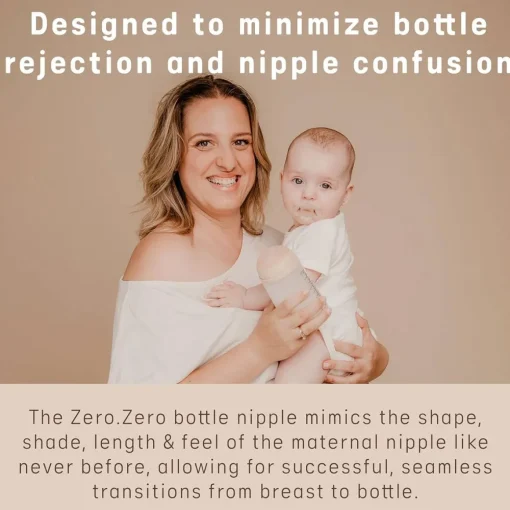 Zero.Zero Nipples Slow Flow (0M+) 2 Pack
